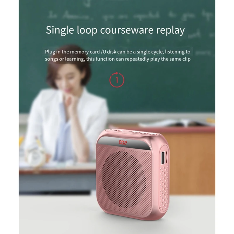 다기능 음성 증폭기, 마이크 디스플레이 포함 휴대용 스피커, 교사 연설용, 2200Mah
