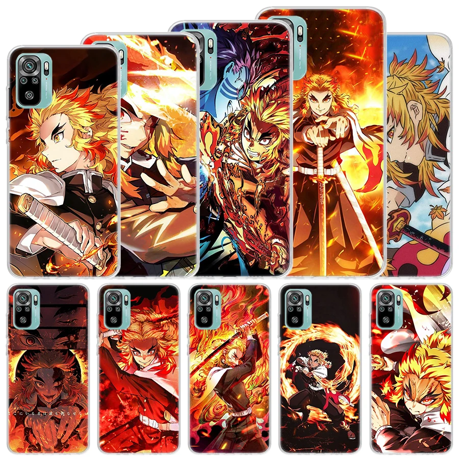 Demon Slayer Rengoku Kyoujurou Soft Case For Xiaomi Redmi Note 13 12S 11S 10S 12 11 10 Phone Cover 11T 11E Pro Plus 9 9S 8 8T Sh