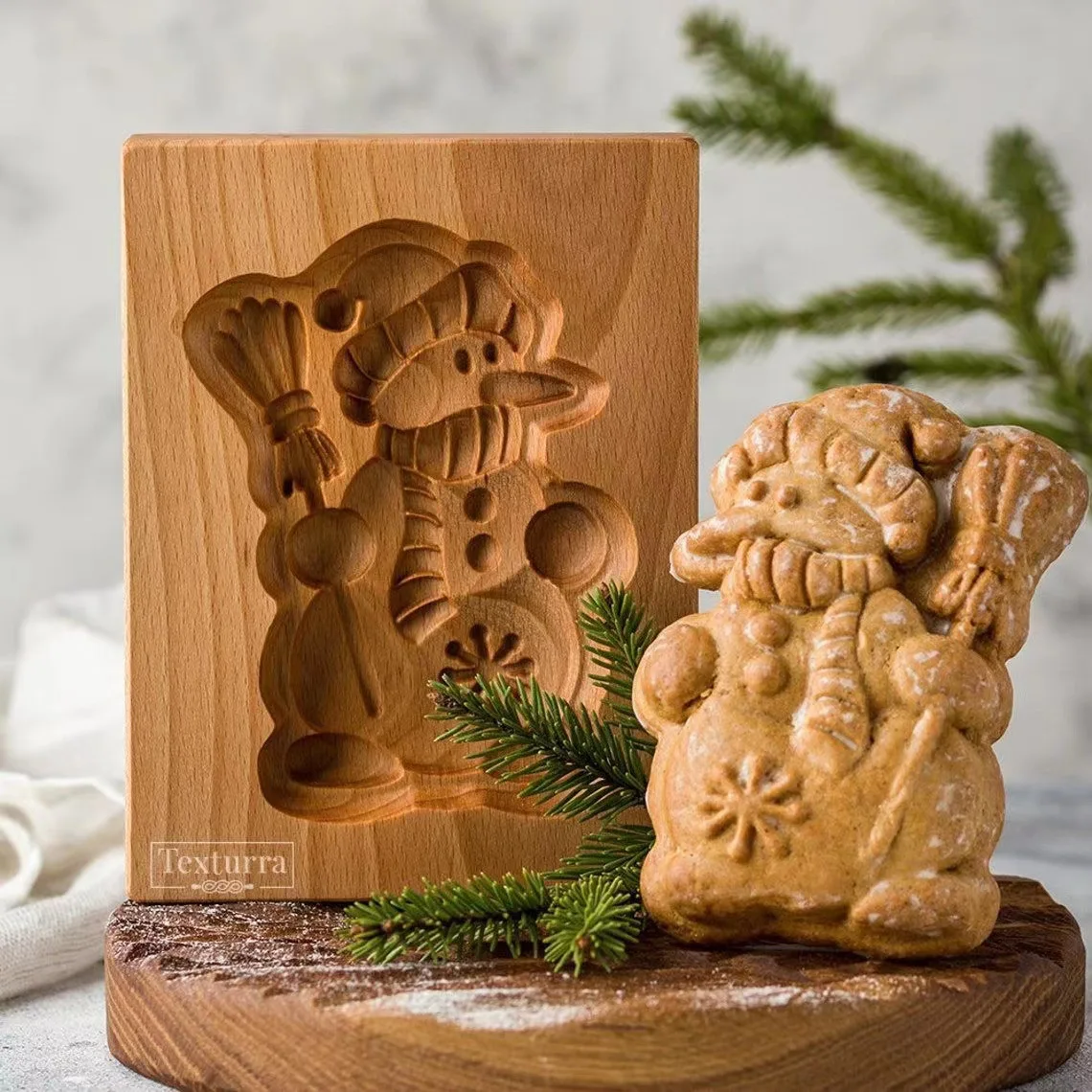 Easter Christmas 3D Wooden Cookie Mold Gingerbread Mould Carved Decoration Stamp Embossing Craft Decorating Baking Tools M531