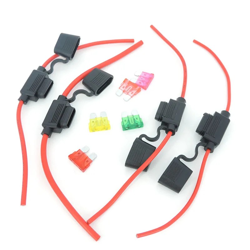 1/3 Waterproof Medium Auto car Fuse Holder Box 16/14/12/10AWG Blade Fuse wire cable 10A 20A 30A 50A fuse Power Socket Automotive