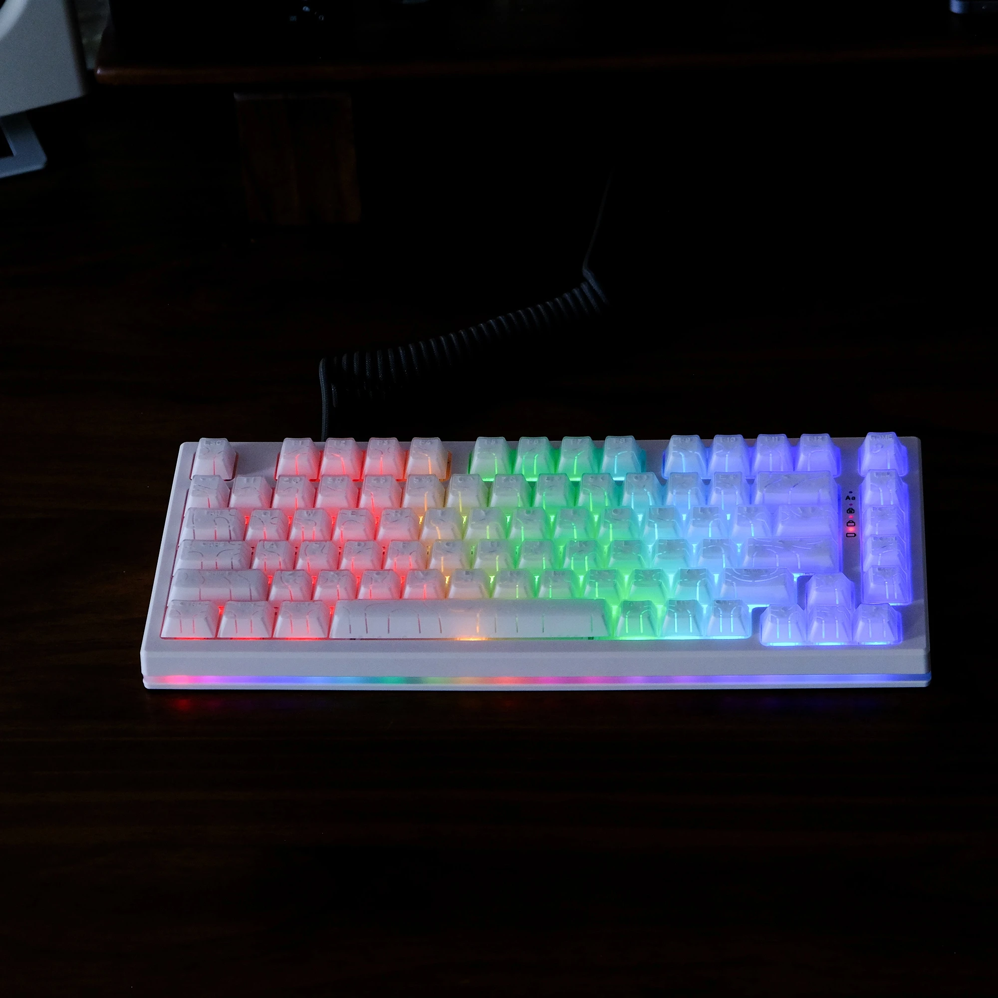 Aifei 131 Keys X-RAY Keycaps White ABS Double Shot Translucent Cherry Height for Mechanical Keyboard AULA F75 Ajazz Mad 60he PC