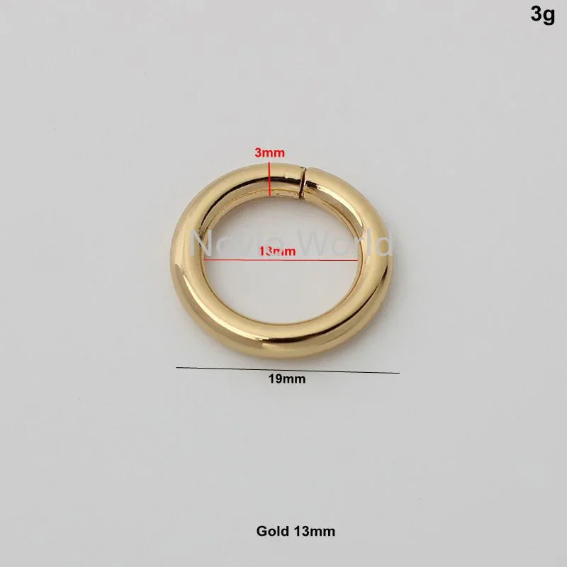 50 stück 7 farben 6 größen 13-16-19-25-32-38mm rose gold O ringe für DIY leder taschen schließen runde ring geldbörse zubehör