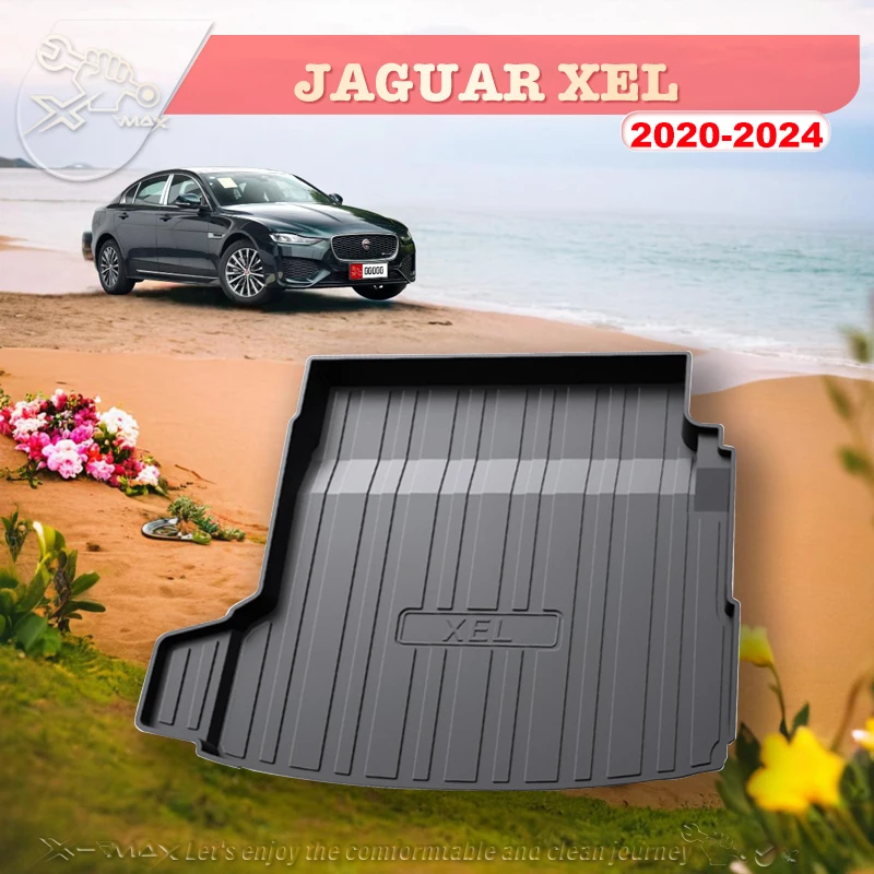 

For JAGUAR XEL 2020-2024 Custom Fit Car Trunk Mat All Season Black Cargo Mat 3D Shaped Laser Measured Trunk Liners