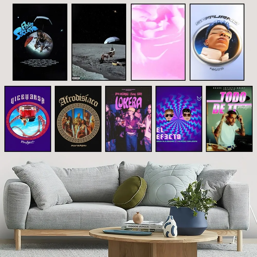 

Singer Rauw Alejandro Playa Saturno Poster Small Bar Coffee House Decor Aesthetic Art Wall Painting Stickers Indoor