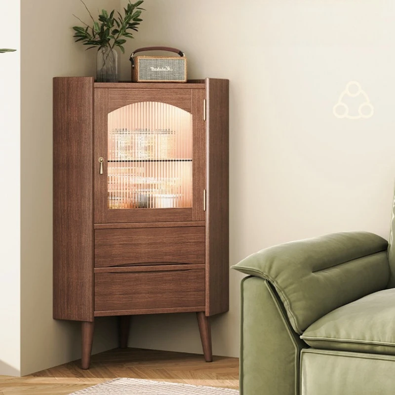 

wooden corner cabinets space saving triangular small Storage locker living room simple armario almacenamiento interior furniture