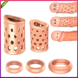 5PCS Foreskin Correction Seleve for Men Breathable Penis Rings Cockrings Delay Ejaculation Adult Male Chastity Device Sex Toys