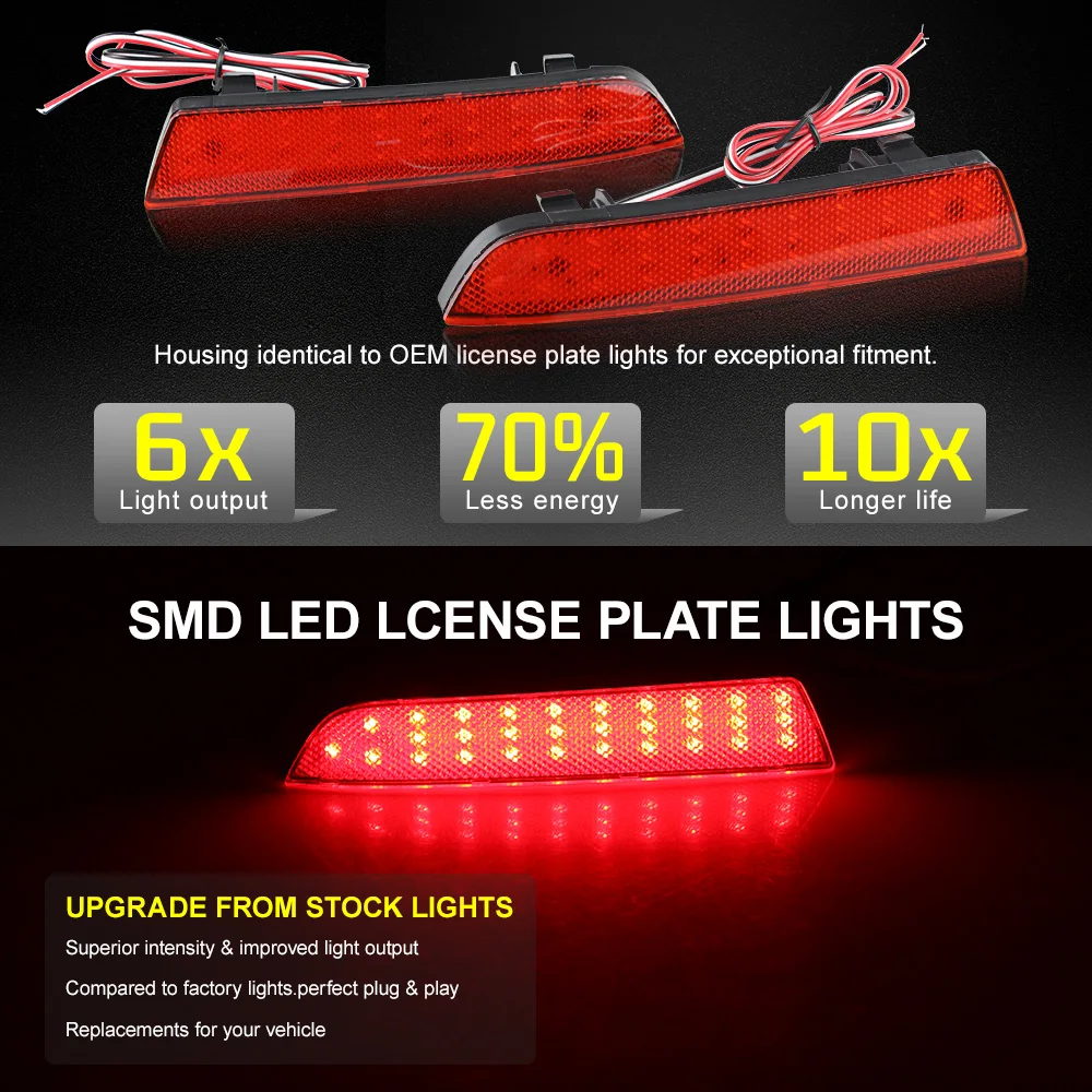 2Pcs Red LED Rear Bumper Reflector Lights Car Tail Lamps Brake Stop Light For Mercedes-Benz W447 Vito Tourer Dualiner V-Class