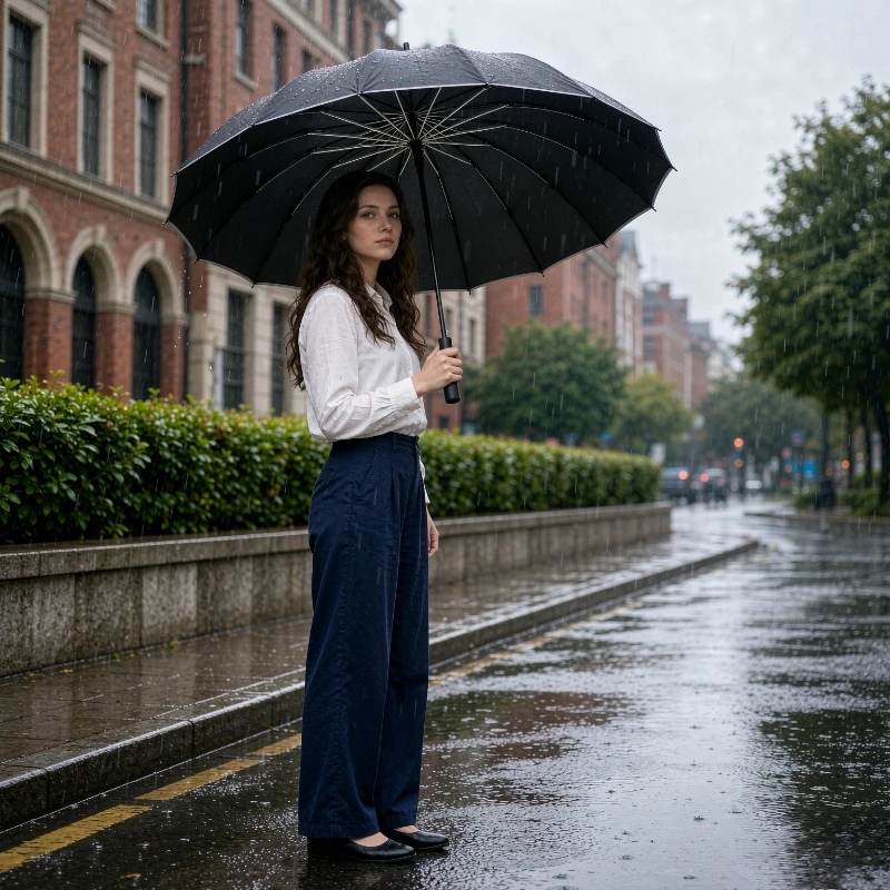 16-Rib Reverse Heavy Duty Umbrella Oversized Windproof Storm Rain UV Sun Protection for Men Women Students Travel Use 역방향 우산