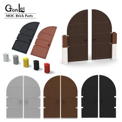 2PCS Windows and Doors Series Parts Door 1x5x10 Curved Top with 1/4 Circle Top Frames Windows Walls 2400 MOC Building Block Toys