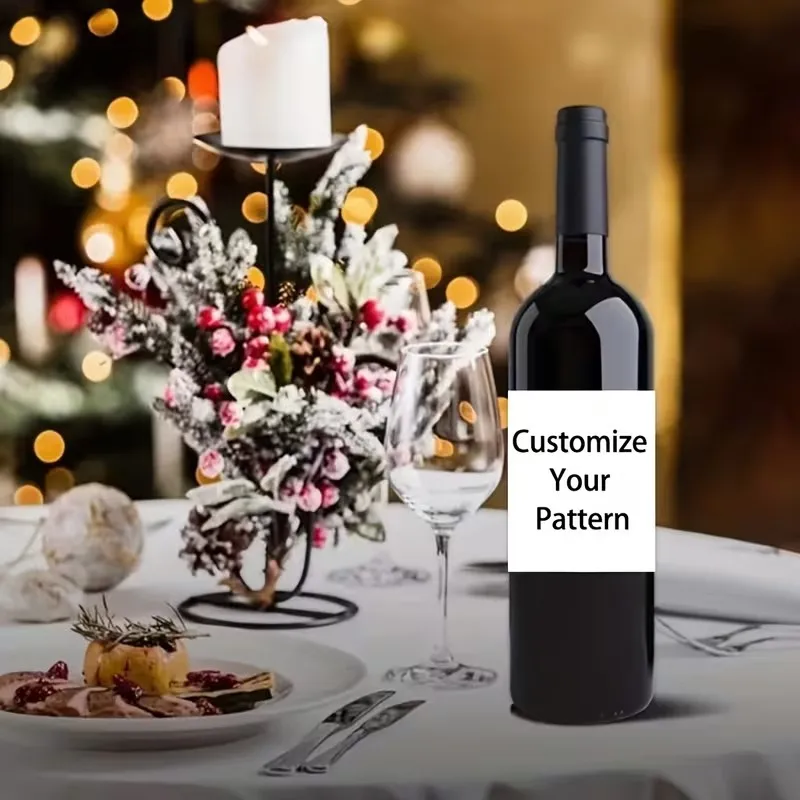 Customized Wine Bottle Label Stickers, Personalized Stickers That Can Add Your Photo/Logo, Suitable for Birthdays, Wedding Anniversaries, Parties, Holidays, Home Decoration, and Gift Giving - view 5