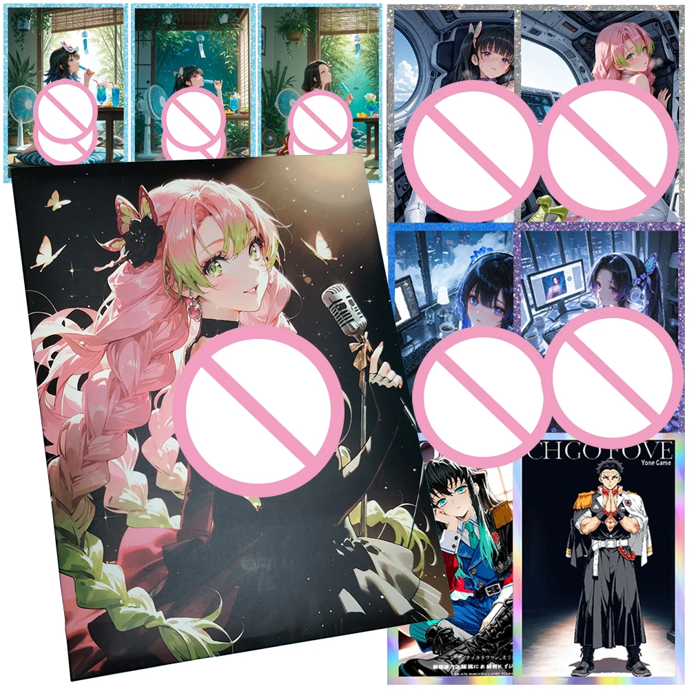 

Убийца демонов, редкая цветная бумажная карта, фантазийная битва, аниме-карта с персонажами, красивая богиня, креативная карта, рождественский подарок-сюрприз