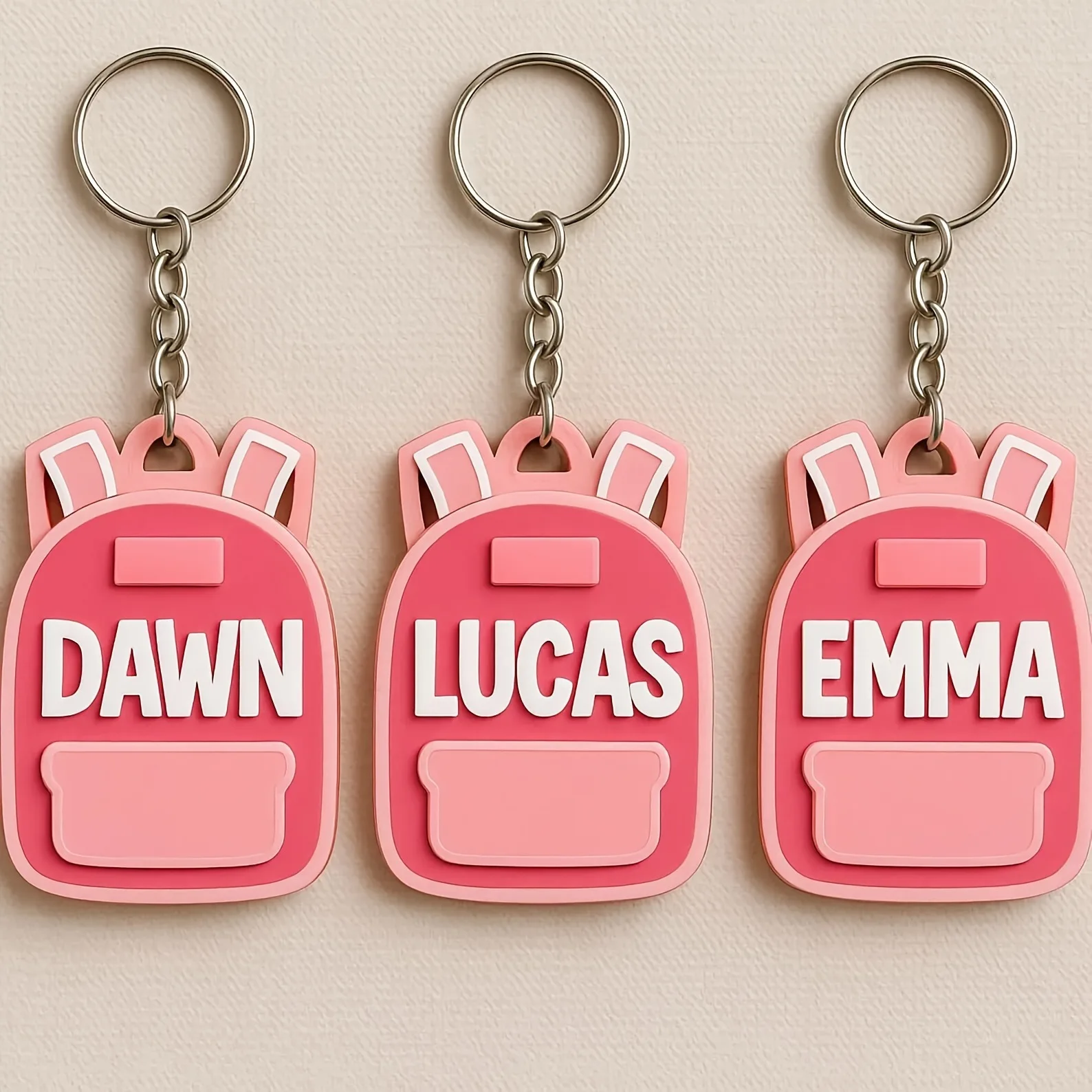 Personalized Custom Name Backpack Shape Keychain Cute Acrylic Keyring Customizable Text Bag Accessories Pendant Charm Decoration