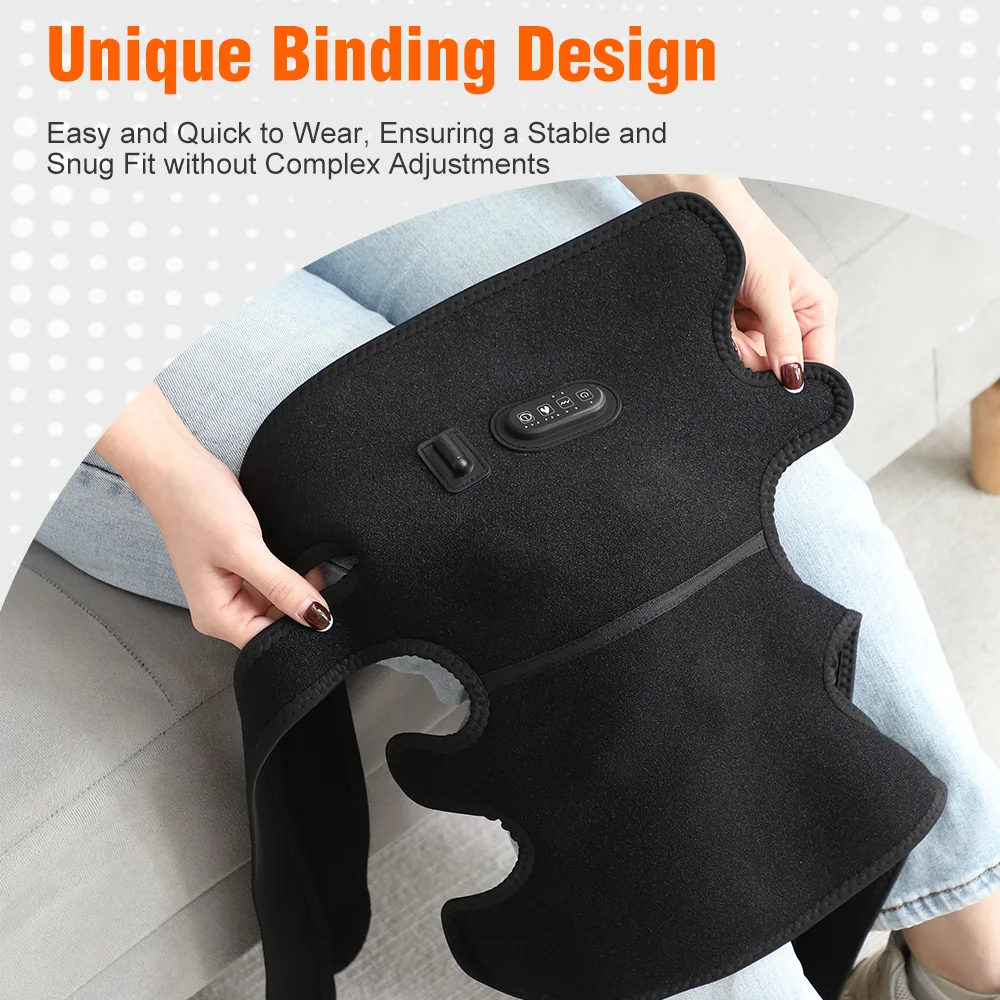 

Настраиваемый нагревательный наколенник с USB-зарядкой 12В, электрический вибрационный массажер для колена