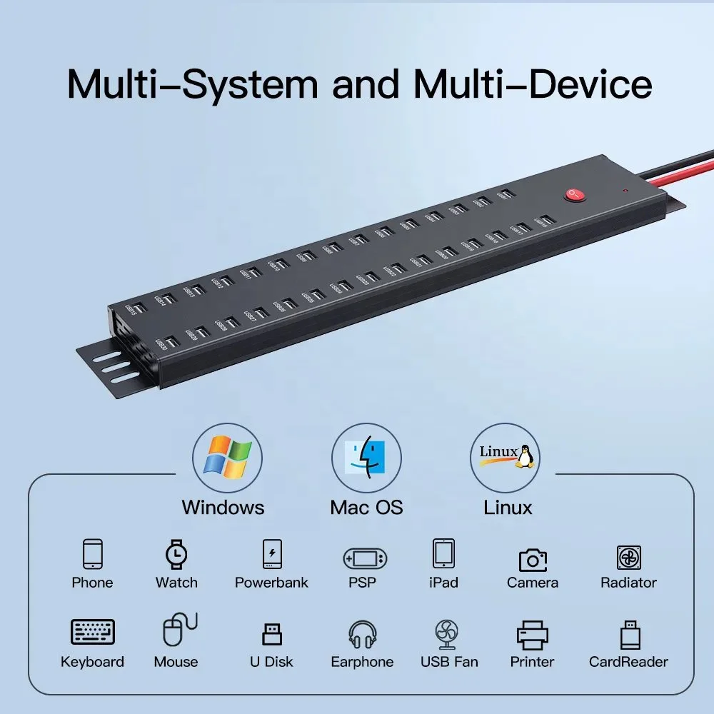 Original Powered USB HUB Sipolar A-812 30 Ports USB HUB for Phone Tablets USB Data 2.0 HUB
