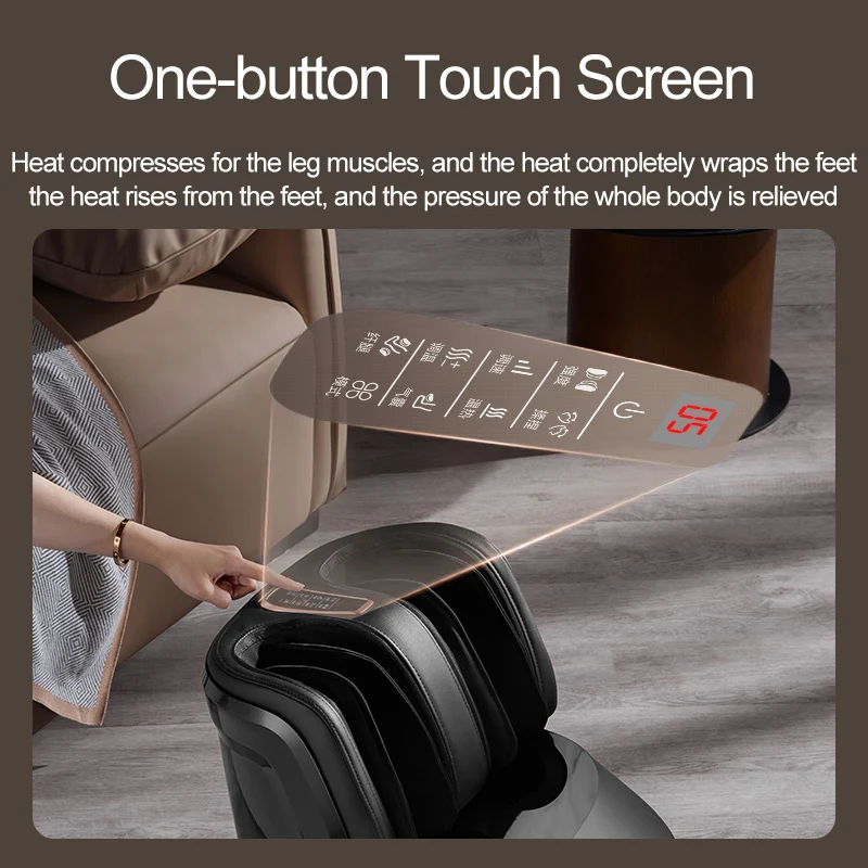 High Quality Air Pressure Electric Hot Heater Foot Massager Machine Vibrate Roller Bath Kneading Leg Foot Full Wrap Massage 220V