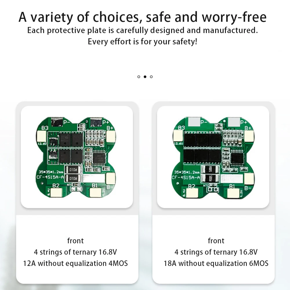 Placa de protección de carga de batería de litio ternaria, 4S, 12a, 18a, mismo puerto, sin función de ecualización, Sistema de Gestión de batería
