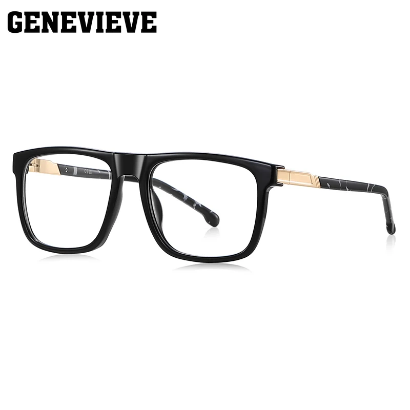 GENEVIEVE جديد إطار كبير تصميم مربع هندسي للرجال نظارات فوتوكروميك مضادة للضوء الأزرق وصفة طبية قابلة للتخصيص LS225 #4