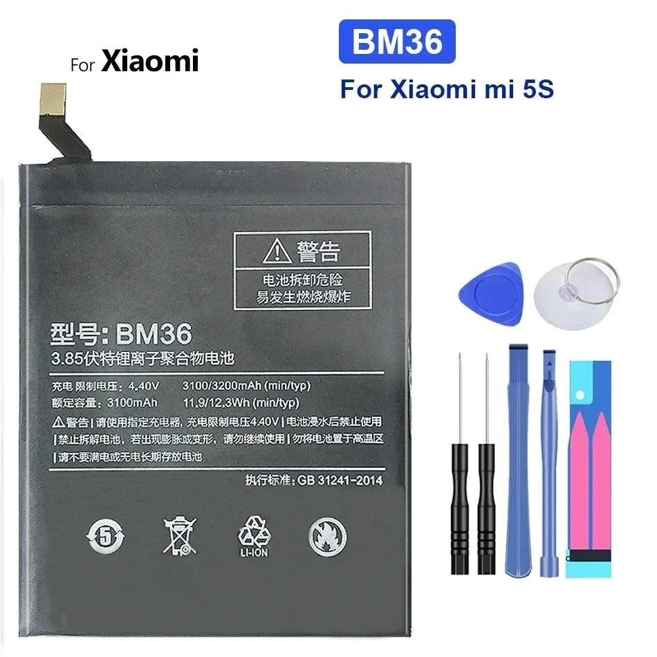 Batteria BM31, BM22, BM36, BM37, BM39, per Xiaomi Mi3, M3, Mi5, 5S, Mi5S, Mi6