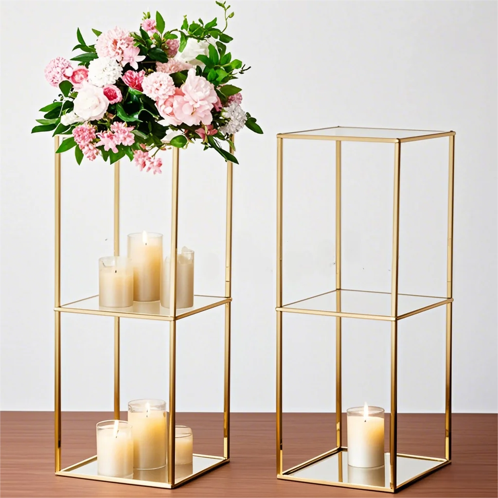 31 inch flower stand gold column stand metal guide wedding main table centerpiece for event party decoration