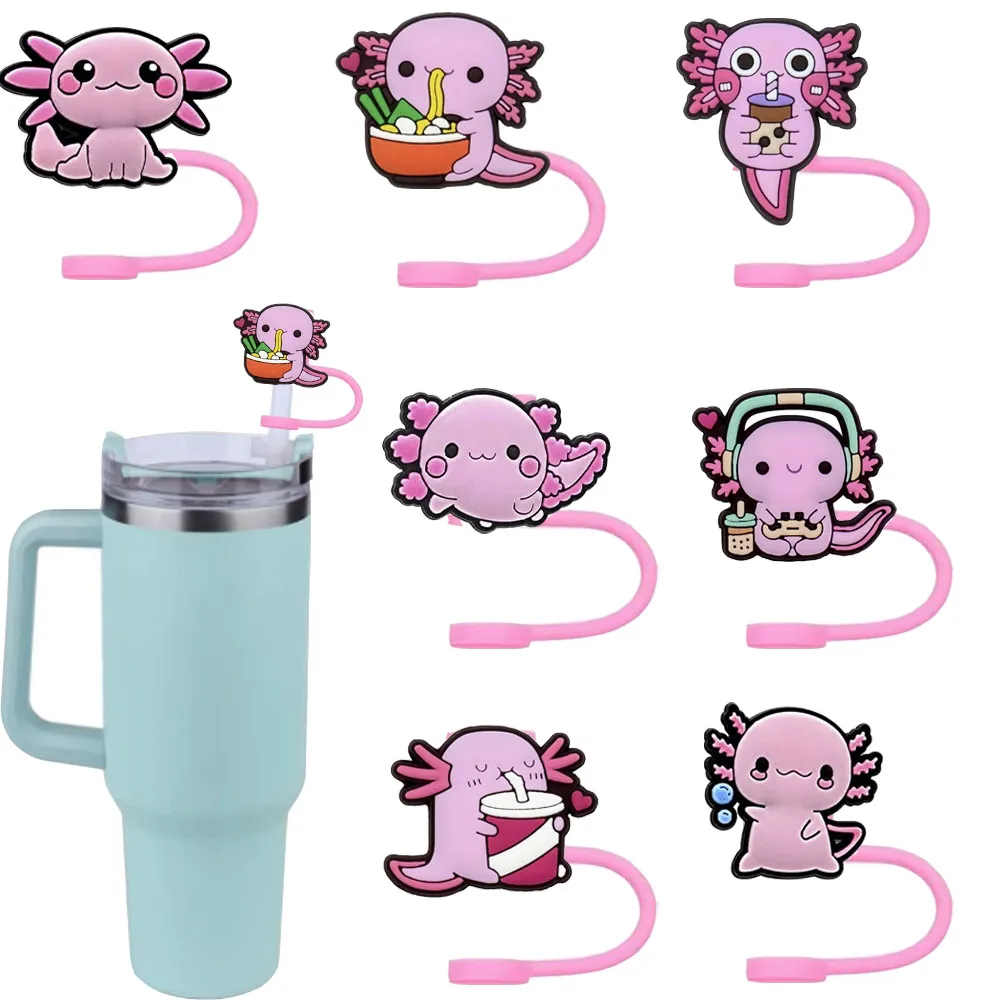 

1-6pcs Cute straw cap cartoon 10MM drinking straw plug reusable spillproof drinking cup straw cap pendant