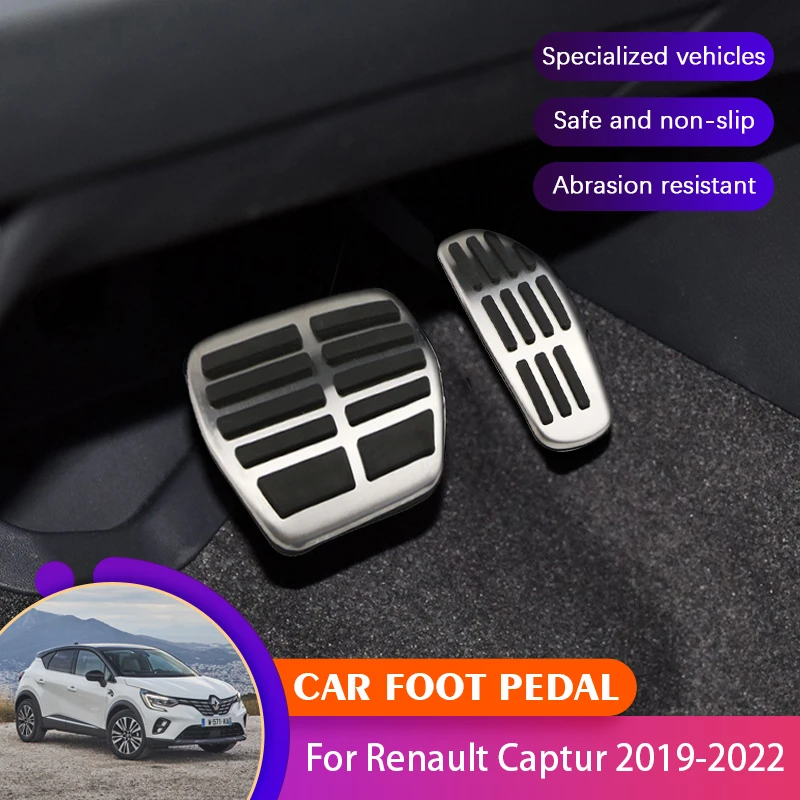 Car No Drilling Pedals Covers For Renault Captur 2022 Acessories Mitsubishi ASX 2019~2022 Brake Clutch Foot Pedal Pad Acessories