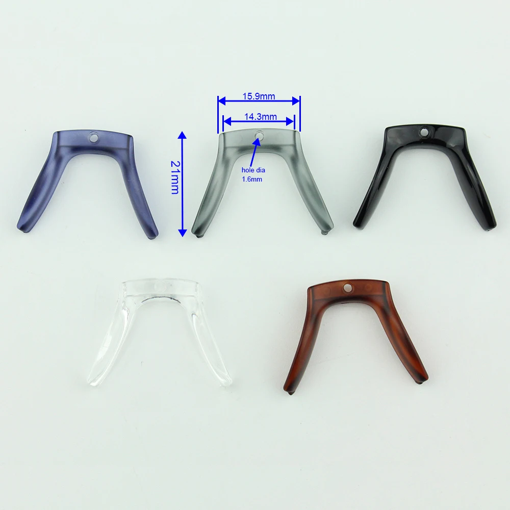 10pcs Eyeglasses TR Nose Pad With Screw On Hole Glasses Anti Slip Holder Blue Black Red Grey Brown CY166