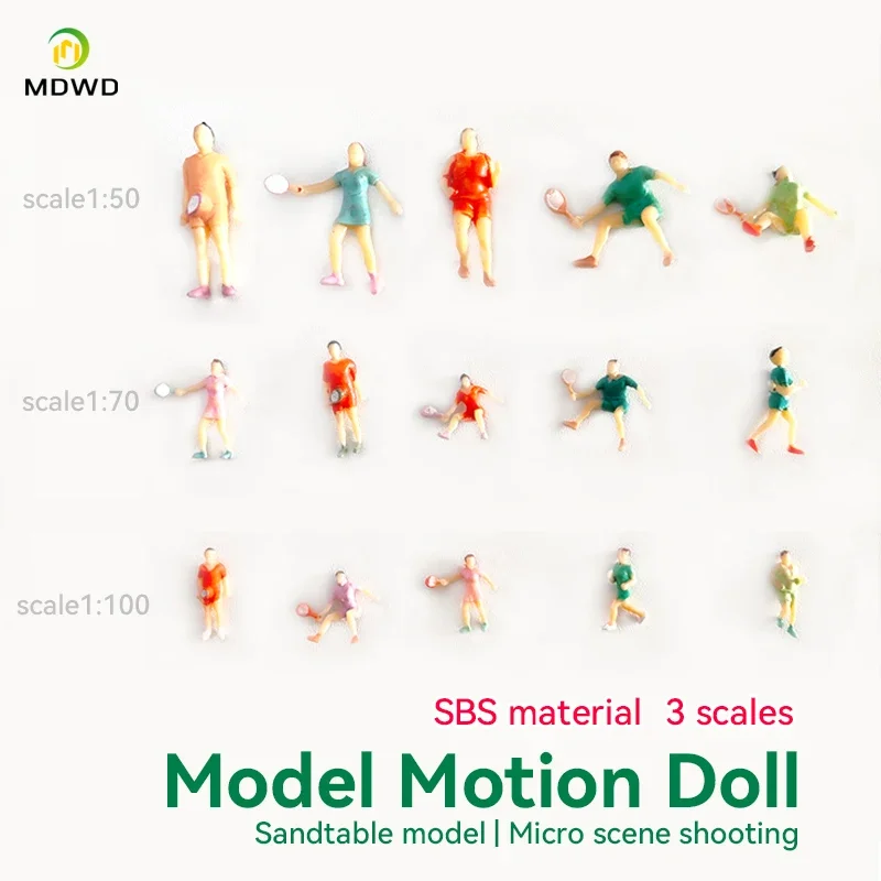 Figurines de sport miniatures peintes ABS 1:50-1:100, matériaux de fabrication de modèles de personnes, aménagement de construction d'architecture pour Diorama