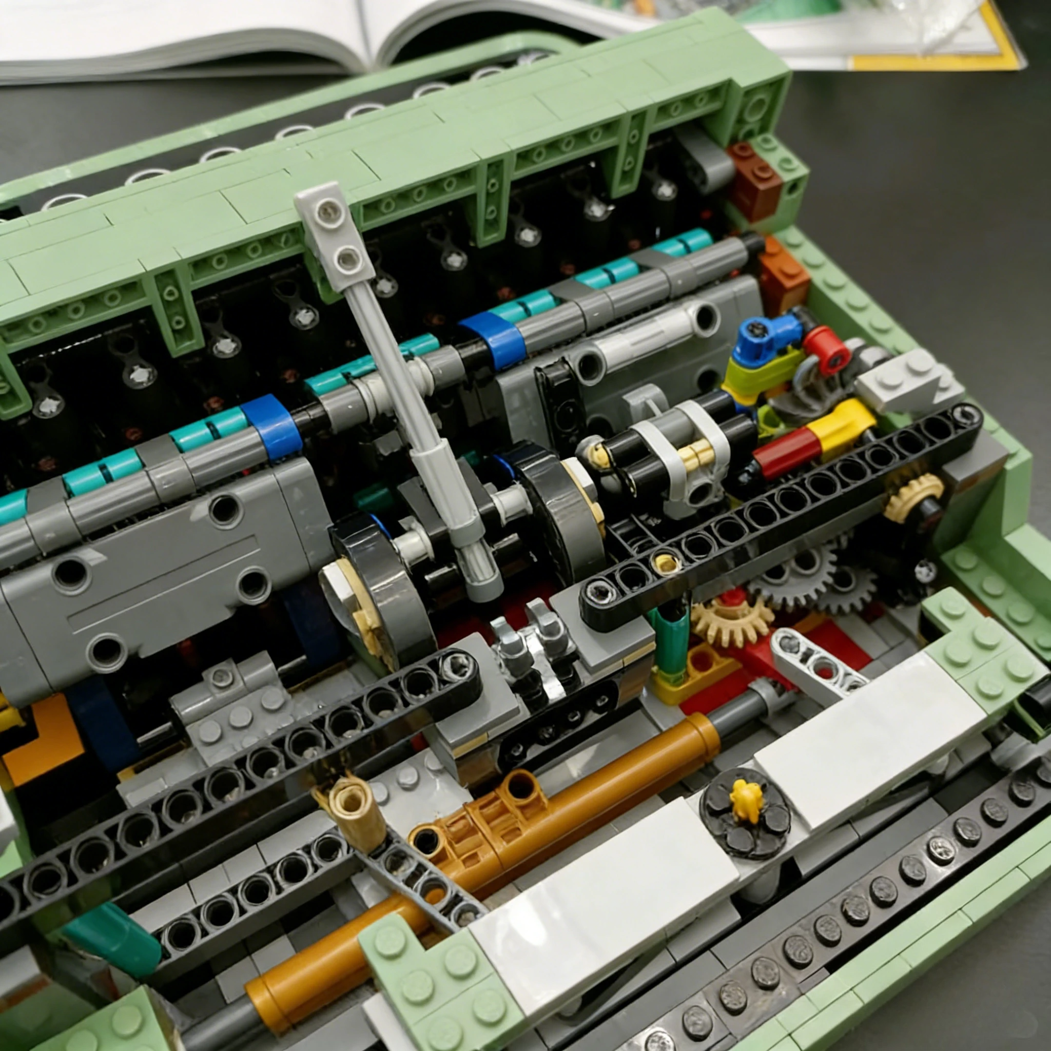 Grüne Schreibmaschine Modell 21327 Bausteine-Sets, geeignet für Weihnachtsgeschenke, kompatibel mit Legoed Particles, 2079 Stück.