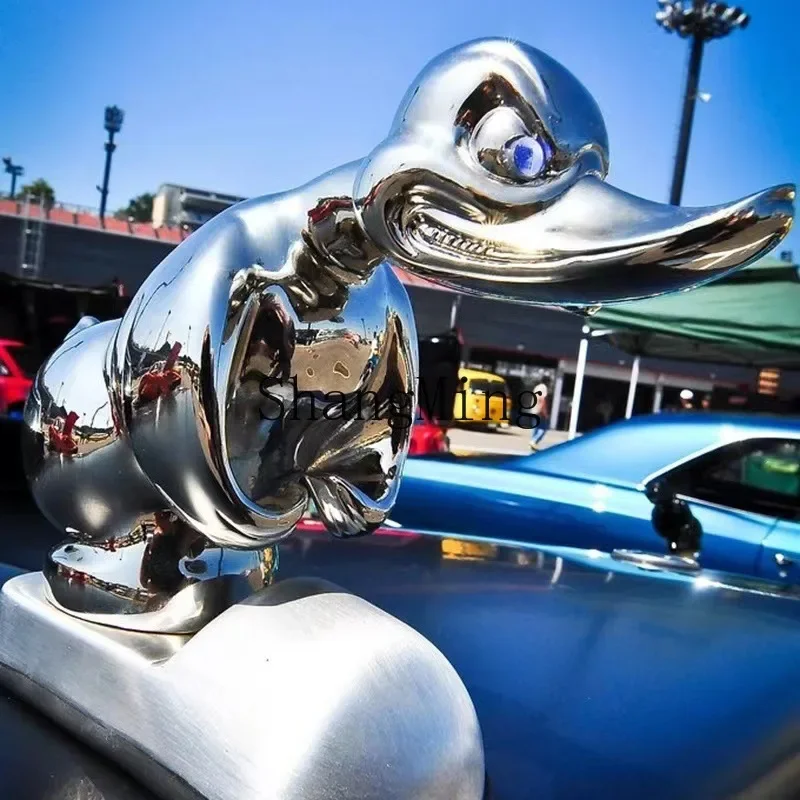 CL Silver Duck Savage Ornament Ornament Design Decoration Duck Head Angry Duck Head Car Decoration Ornament