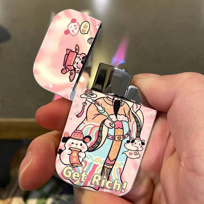 

Creative Personalized Lighter Red Flame Windproof Cigar Lighter Inflated Jet Strong Fire Power Fuel lighter Smoking Accessories