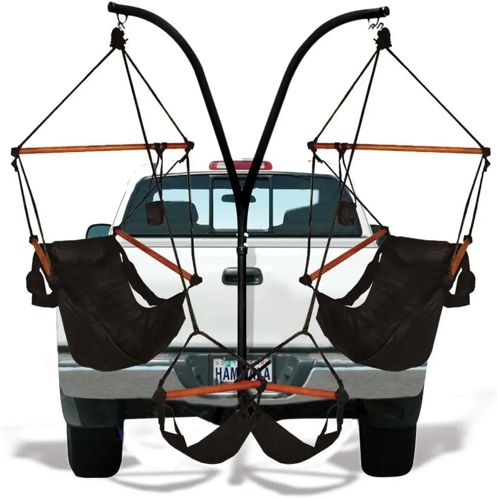 

Portable Trailer Hitch Stand with Folding Chairs Set