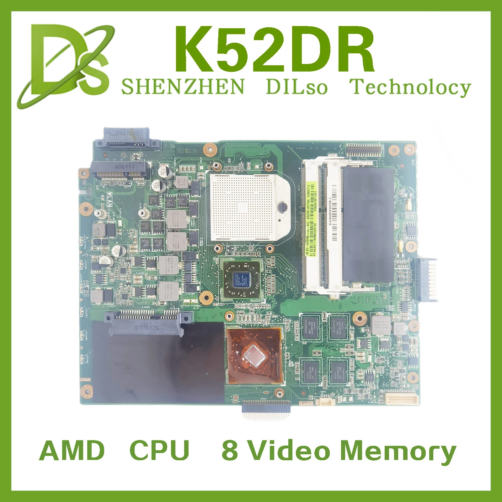 

KEFU K52DR Motherboard ASUS is suitable for K52D K52DR A52DE K52DE A52DR Notebook Motherboard 100% running well 8 video memory