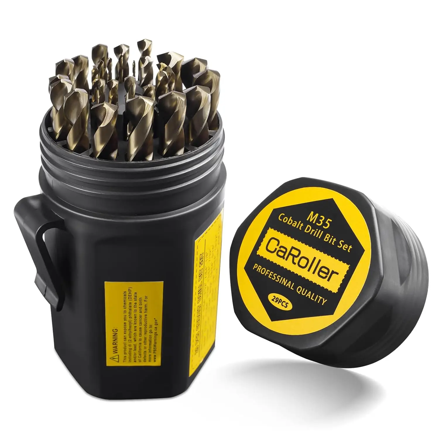 

29-Piece Cobalt Drill Bit Set M35 HSS Steel Metal Drill Bits for Steel, Wood, Plastic, Stainless Steel with Round Shank and