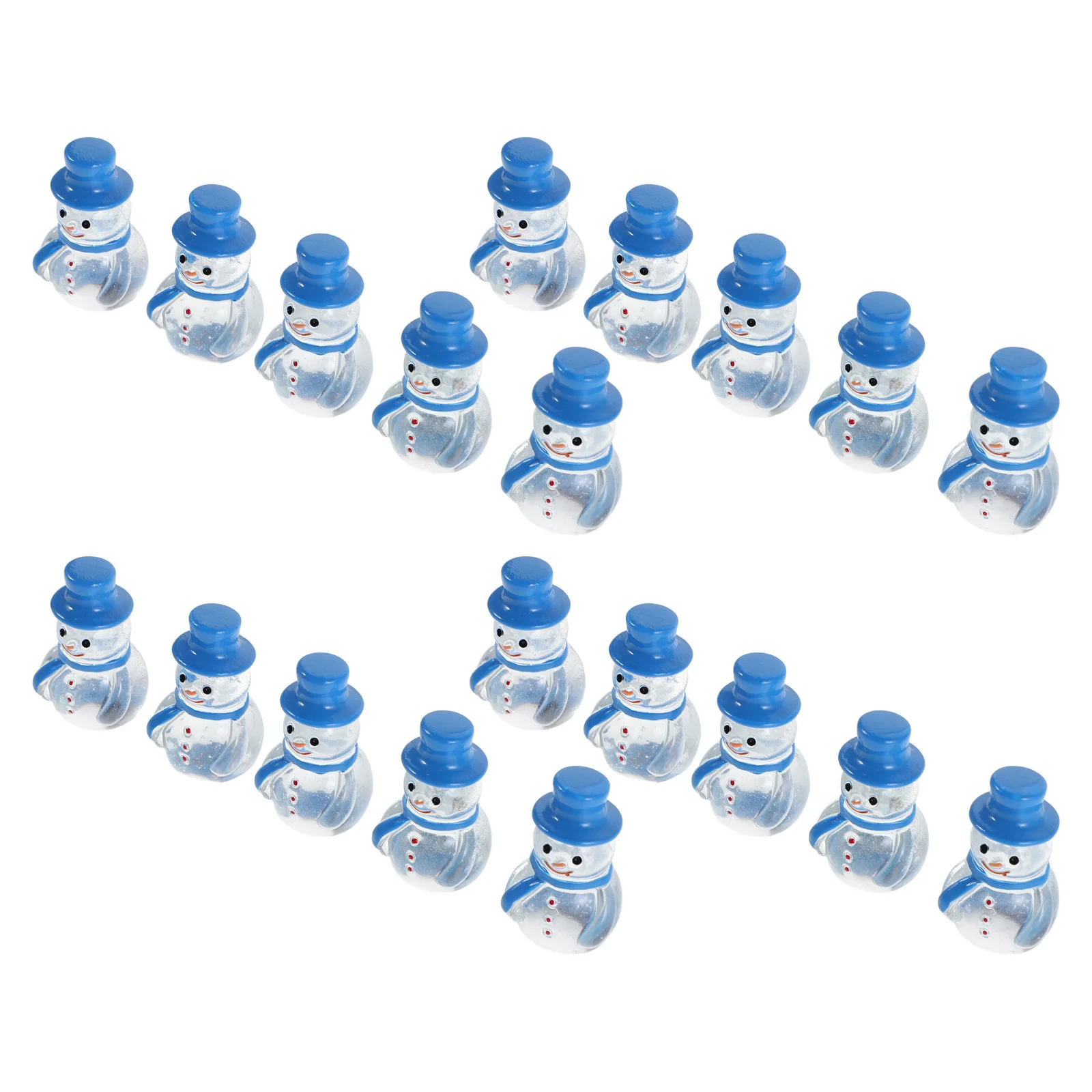 

20Pcs Resin Mini Snowman Sculptures Winter Micro Landscape Ornaments Tabletop Christmas Decor Holiday Tiered Tray Fillers