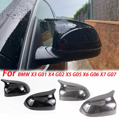 Para BMW X3 G01 X4 G02 X5 G05 X6 G06 X7 G07 2018 2019 2020 M estilo cubierta de espejo retrovisor negro aspecto X3M