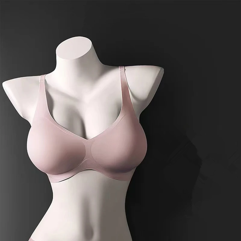 High-quality External Expansion Ladies\' Underwear Showing Breasts, Big Waist, Thin Seamless, No Steel Ring, Breathable Sexy Bra