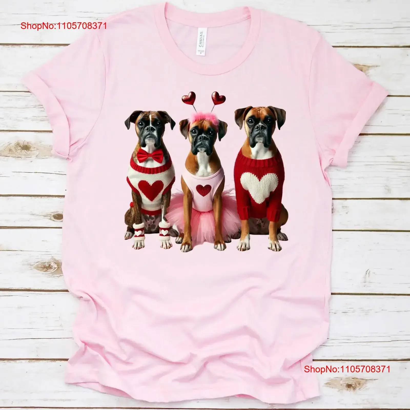 Boxer Dog Valentine's Day T Shirt Valentine for Lover Pet Owner Breed Mom vintage Washed Soft Casual streetwear Unisex