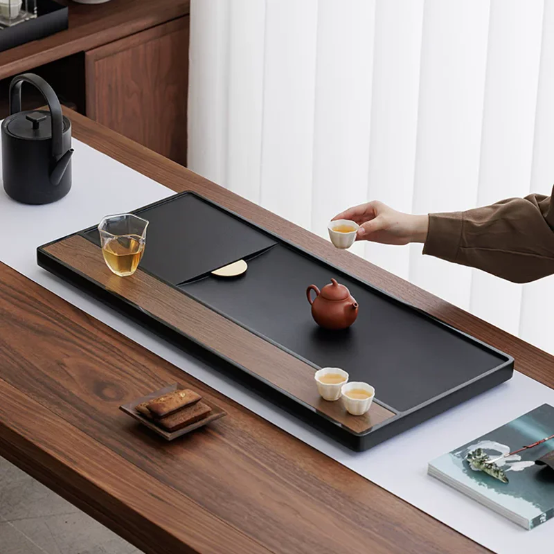 Rectangle Tableware Tea Tray Luxury Chinese Kitchen Office Valet Living Room Long Tea Tray Hospitality Bandejas Home Products