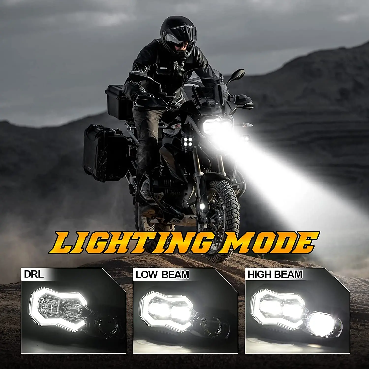 Motorcycle LED Headlight For BMW BMW F650GS F700GS F800GS ADV Adventure E24 E-mark Approved DRL H4 Headlights