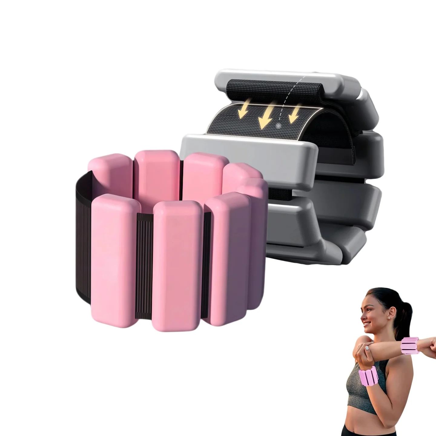 Pesas Ajustables para Muñeca y Tobillo de 1 lb, Pulseras con Peso de Silicona Invisibles para Hombres y Mujeres, Yoga, Pilates, Gimnasio, Caminar, Equipo de Fitness