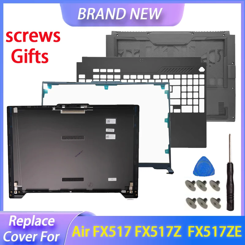 Запасная крышка для TUF Air FX517 FX517Z FX517ZC FX517ZE FX517ZM FA517, задняя крышка ЖК-дисплея, передняя панель, упор для рук, верхняя нижняя нижняя часть корпуса Запасная крышка для TUF Air FX517 FX517Z FX517ZC FX517ZE FX517ZM FA517, задняя крышка ЖК-дисплея, передняя панель, упор для рук, верхняя нижняя нижняя часть корпуса