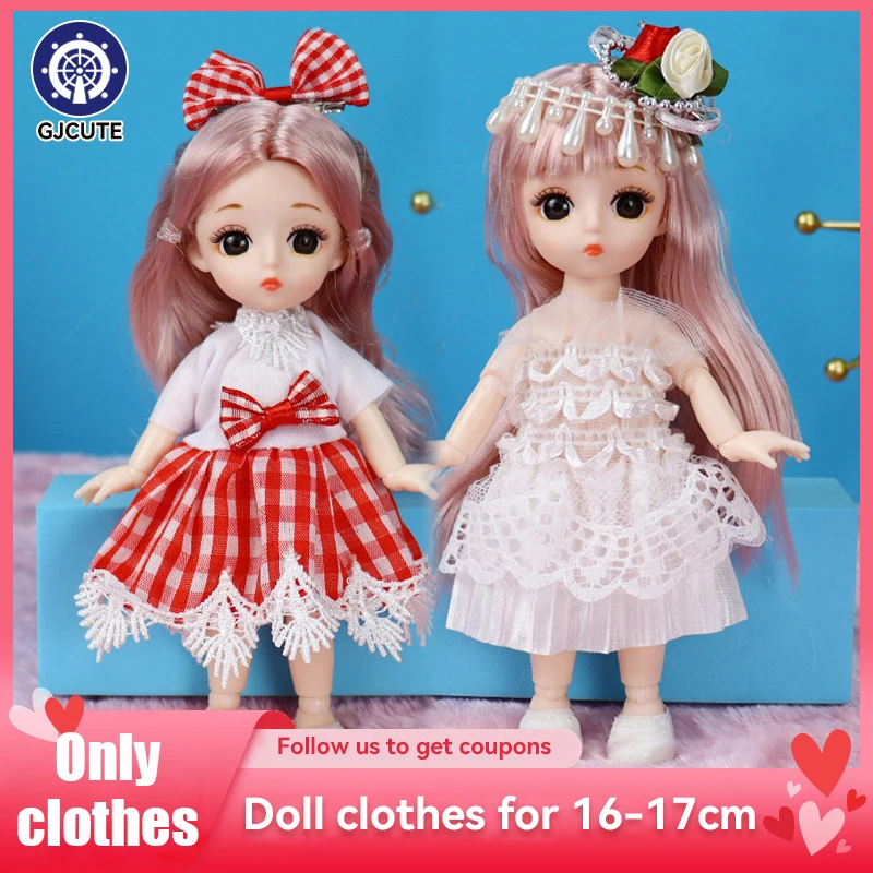 16cm Doll Clothes Fashion Dress Up Dress Skirt Suit For BJD Doll Girls DIY Toys Child Birthday Gifts Doll House Accessories 