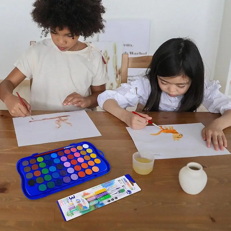 

Детский набор для рисования, 48 цветов, набор акварельных красок, профессиональные акварельные краски, портативный детский акварельный набор, акварельная живопись