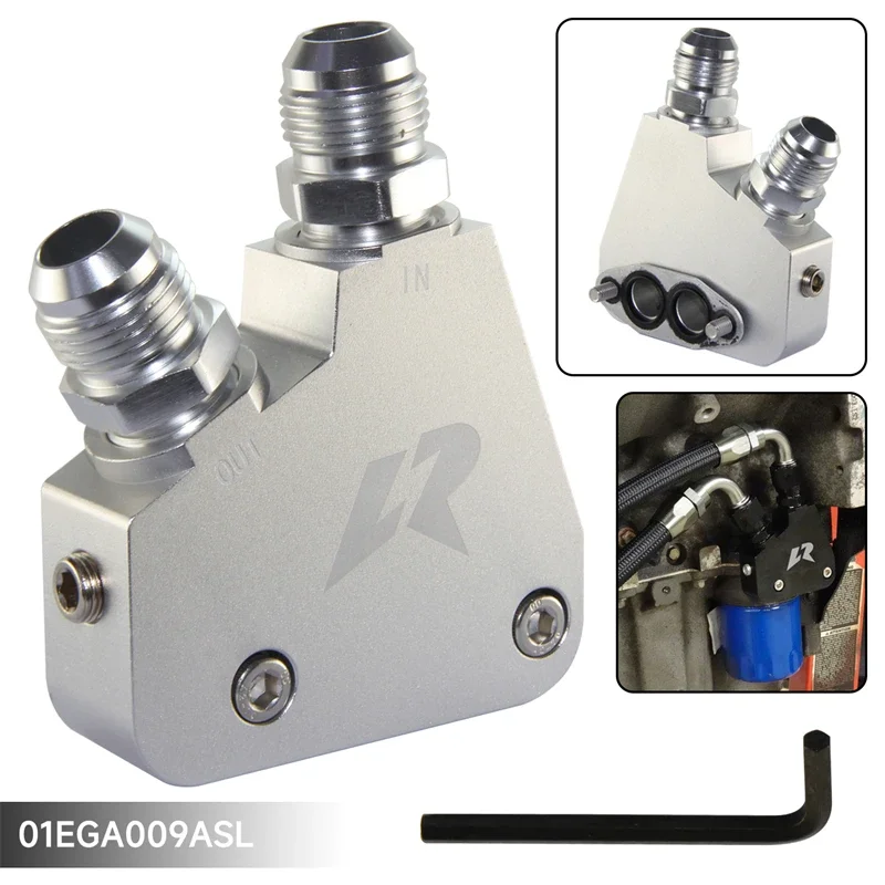 Fit for Corvette LR AN10 Oil Cooler Adapter FilterI GM  Black/Silver C5 C6 C7 LS1 LS2 LS3 LS6 Gen IV Engines LSX VE HSV