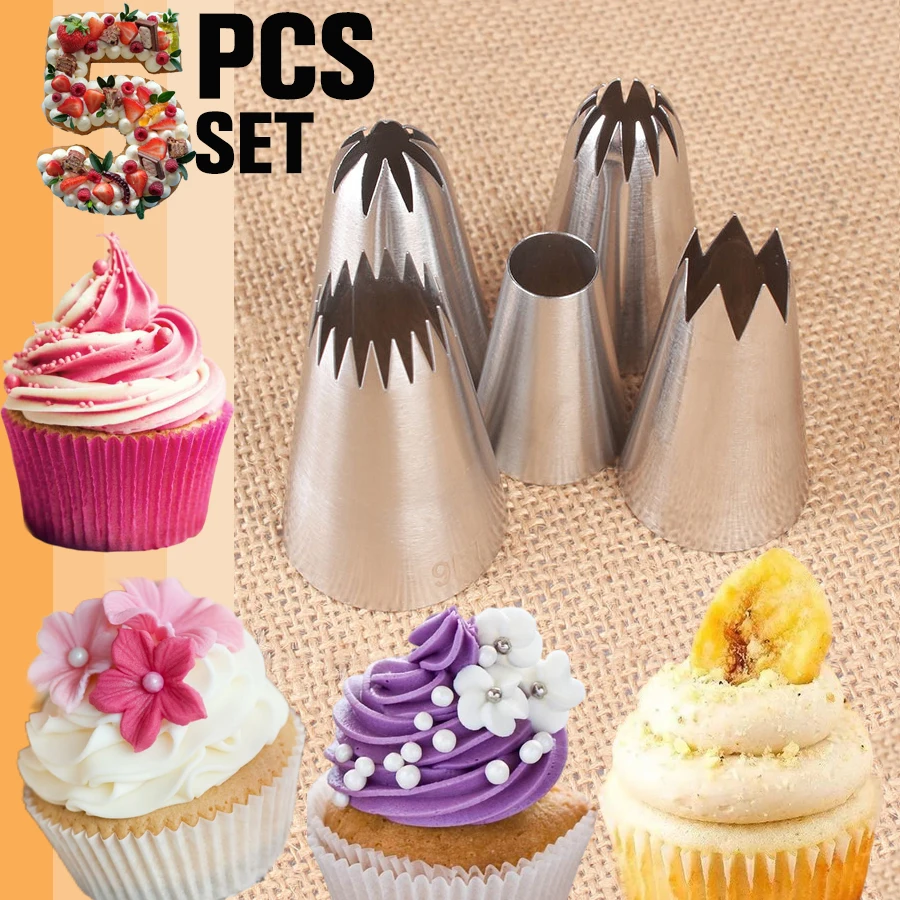 

Bakery Accessories Cake Pastry Cookie Nozzles Lcing Cream Piping Nozzles Baking Pastry Butter Dessert Kitchen Decorating Tool