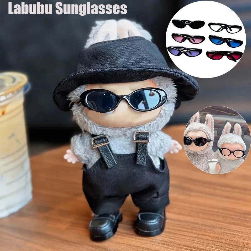

1Pcs Mini Sunglasses for Labubu MSD SD Plush Fashion Plastic Oval Glasses for Mini Plush Cotton Dolls Kpop Idol Doll Sunglasses
