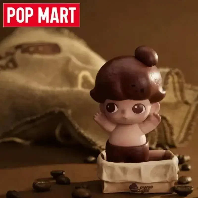 

POP MART Dimoo Little Coffee Bean слепая коробка игрушка для девочек, загадочная аниме-фигурка, мягкая виниловая коллекционная кукла 9 см в подарок