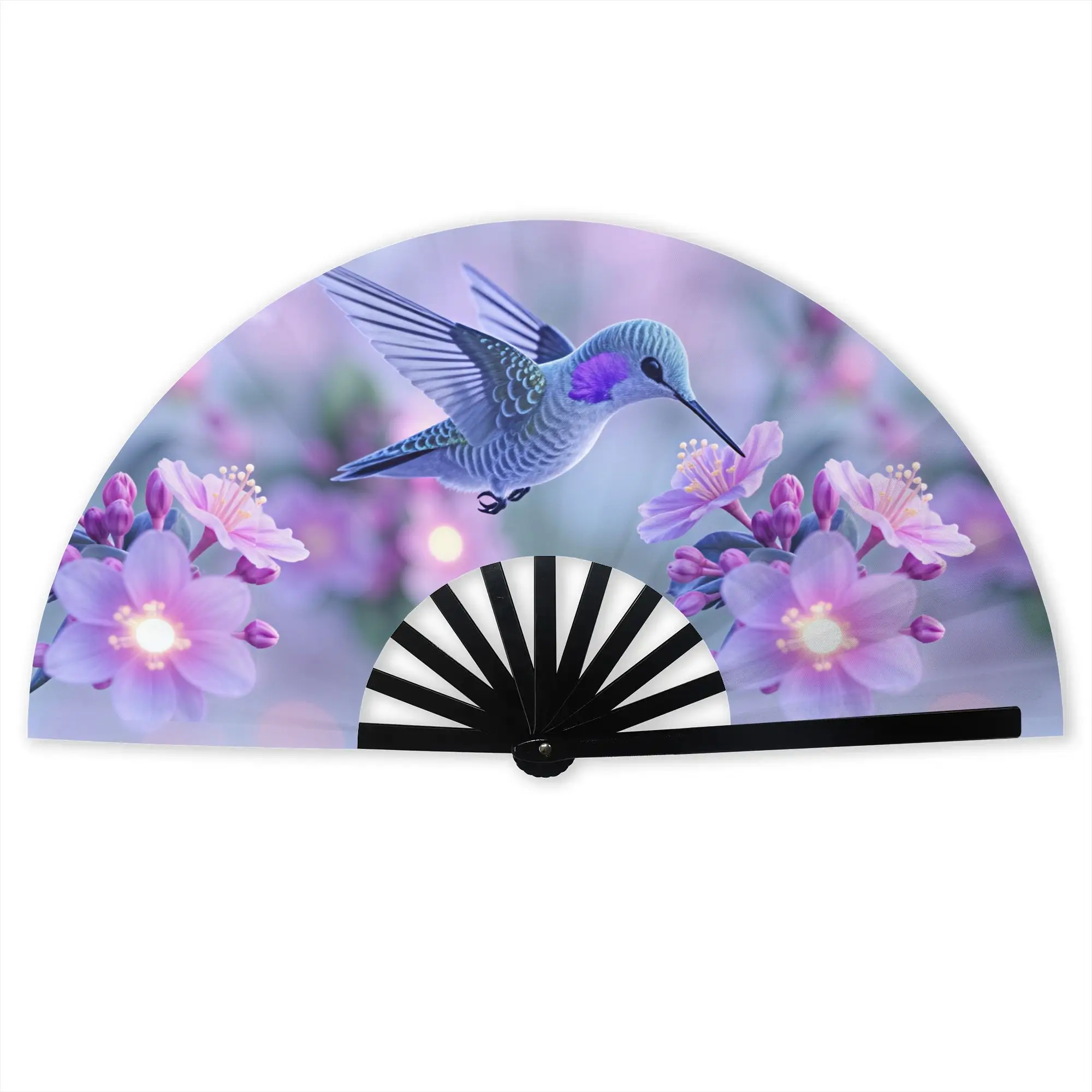 Flowers Fragrant And Birds Singing Traditional Folding Fan Chinese Style  High-Quality Fans Gift  Exquisite Decorative Hand Fan