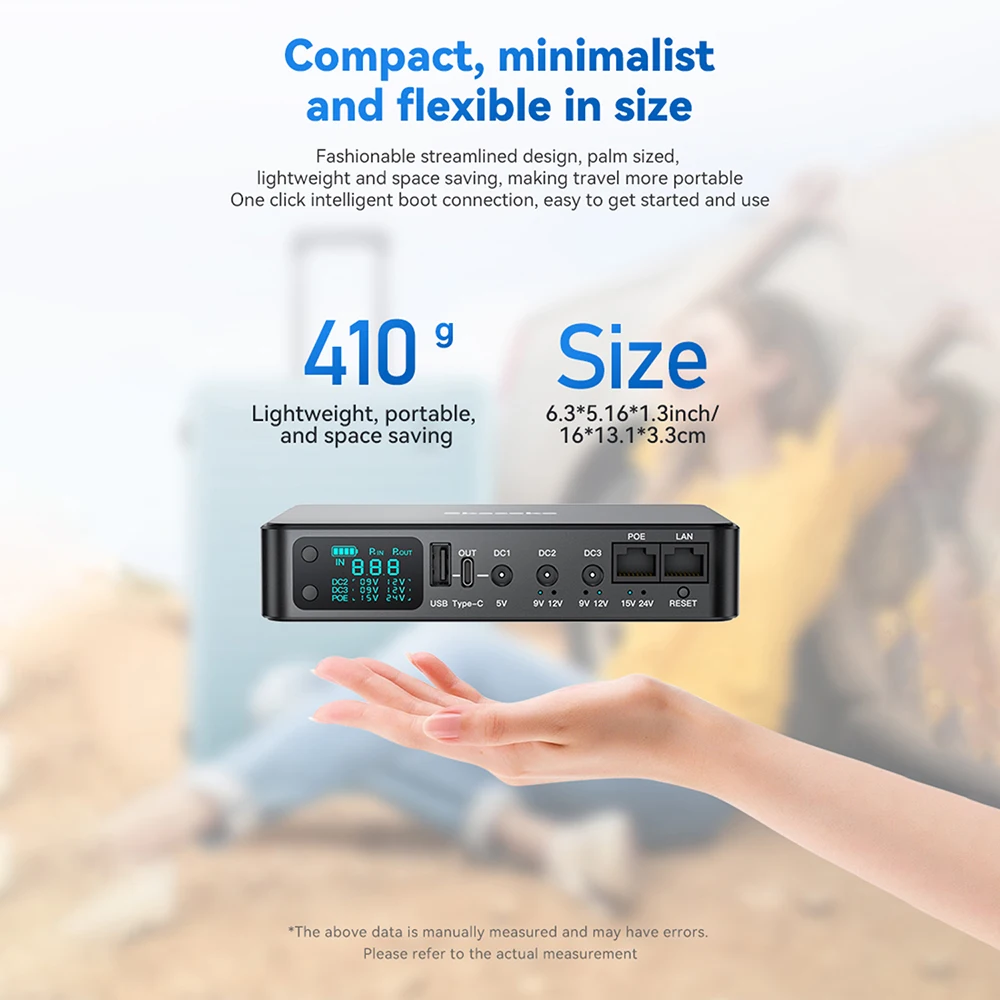 UPS DC AD2P Alimentatore di Emergenza Ininterrotto per Router, Modem, Monitor, Controllo Accessi, Alimentazione Portatile di Backup