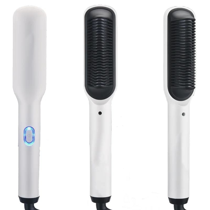 VOAUN V- 323 Styling Comb, 2 in 1 Hair Straightener Brush and Curler,Electric Heated Straightening Comb